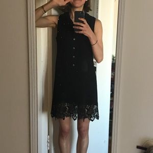 Navy blue silk Equipment dress